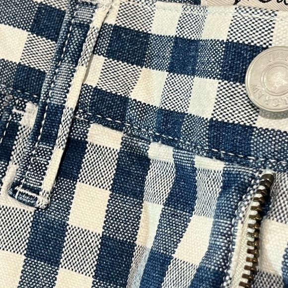 NWT Women’s 28 J. Crew Blue Gingham Vintage Straight Cotton Trouser Pants - Picture 8 of 12